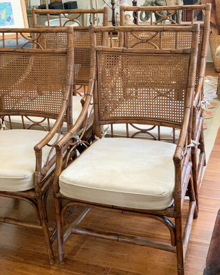 Faux Bamboo & Cane Dining Chairs, Set of 4 (1970)