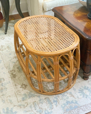 French Rattan & Cane Coffee Table (1960)