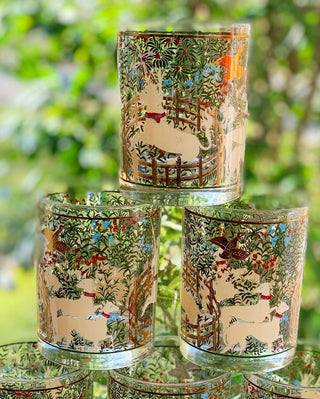 22K Unicorn Double Old-Fashioned Glasses, Set of 4 (1950)