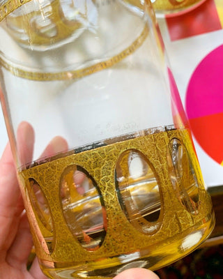 22K Gold MCM Double Old-Fashioned Glasses, Set of 5 (1950)