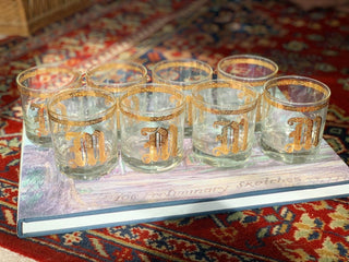 22K Monogram "M" Rocks Glasses, Set of 4 (1960)
