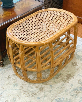French Rattan & Cane Coffee Table (1960)