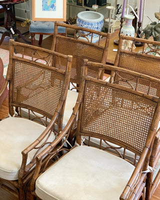 Faux Bamboo & Cane Dining Chairs, Set of 4 (1970)