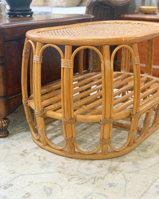 French Rattan & Cane Coffee Table (1960)