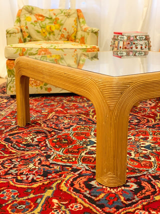 Palm Beach Pencil Reed Coffee Table (1970)