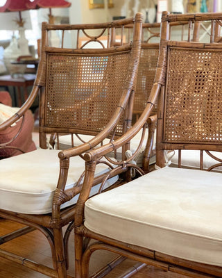 Faux Bamboo & Cane Dining Chairs, Set of 4 (1970)