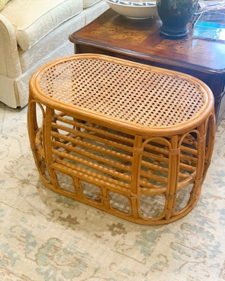 French Rattan & Cane Coffee Table (1960)