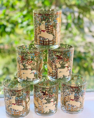 22K Unicorn Double Old-Fashioned Glasses, Set of 4 (1950)
