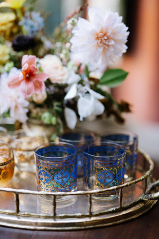 22K Gold Italian Firenze Old Fashioned Glasses (1960)