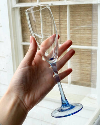Twilight Blue Champagne Flutes (1980)