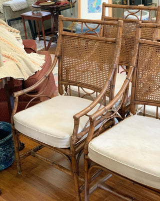 Faux Bamboo & Cane Dining Chairs, Set of 4 (1970)