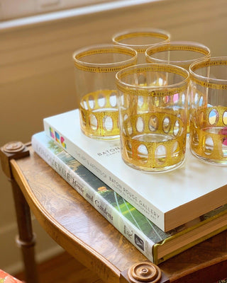 22K Gold MCM Double Old-Fashioned Glasses, Set of 5 (1950)