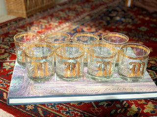 22K Monogram "M" Rocks Glasses, Set of 4 (1960)