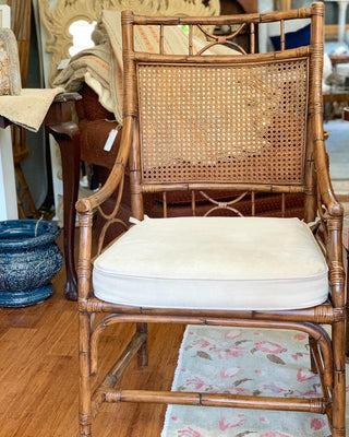 Faux Bamboo & Cane Dining Chairs, Set of 4 (1970)