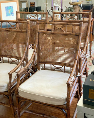 Faux Bamboo & Cane Dining Chairs, Set of 4 (1970)