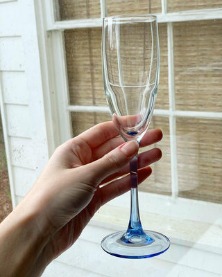 Twilight Blue Champagne Flutes (1980)