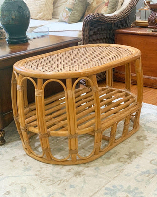 French Rattan & Cane Coffee Table (1960)