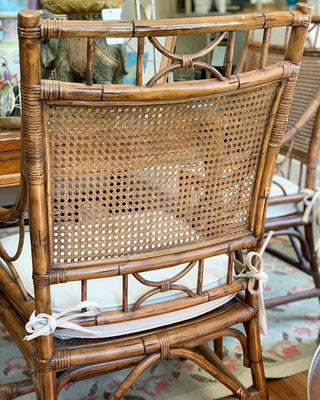 Faux Bamboo & Cane Dining Chairs, Set of 4 (1970)
