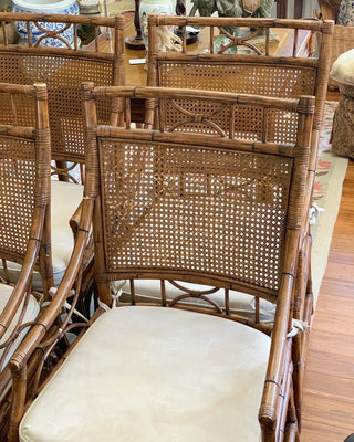 Faux Bamboo & Cane Dining Chairs, Set of 4 (1970)