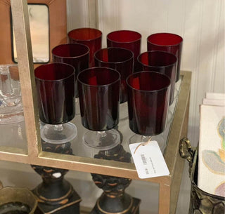 Ruby Wine Glasses, Set of 9
