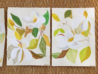 "Magnolia Mixed Media Original Art, Series C" by Victoria C. Designs