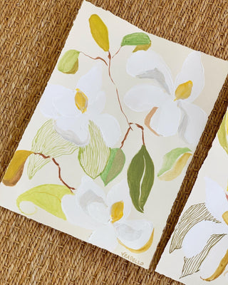 “Magnolia Mixed Media Original Art, Series A” by Victoria C. Designs