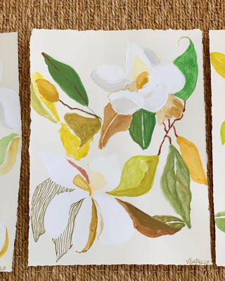 “Magnolia Mixed Media Original Art, Series B” by Victoria C. Designs