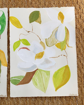"Magnolia Mixed Media Original Art, Series C" by Victoria C. Designs