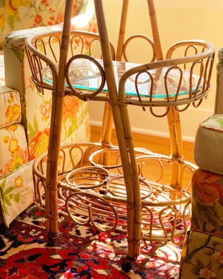 French Rattan Bar Cart (1950)