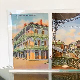 Lace Work in Iron, New Orleans Linen Postcard (1940)