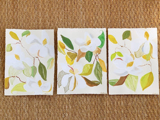 “Magnolia Mixed Media Original Art, Series B” by Victoria C. Designs