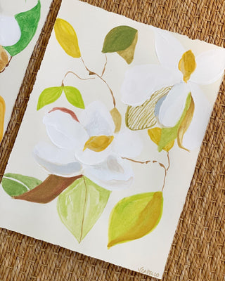 "Magnolia Mixed Media Original Art, Series C" by Victoria C. Designs
