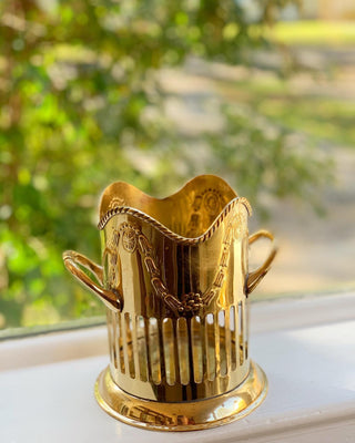 Embossed Brass Champagne Holder