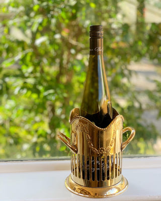Embossed Brass Champagne Holder