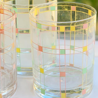 1980s Pastel Double Old Fashioned Glasses (Set of 4)