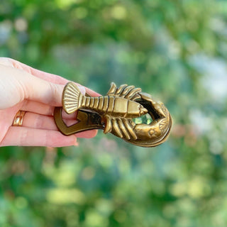 Brass Lobster Combo Bottle Opener, Paperweight & Paperclip