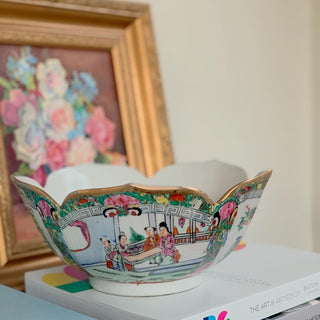 Rose Medallion Lotus Bowl