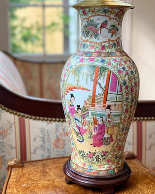 Pink Famille Chinoiserie Lamp