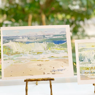 "Pair of Golden Seascapes" by Steve Mercer (Set of 2)