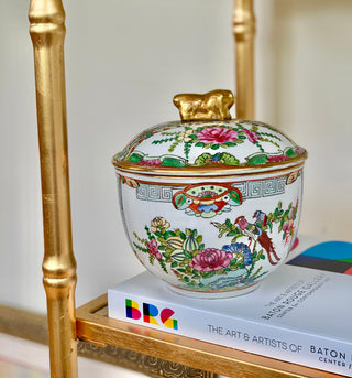 Gold Foo Dog Famille Rose Jar