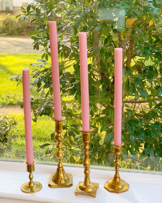 Pink Taper Candles (Set of 4)