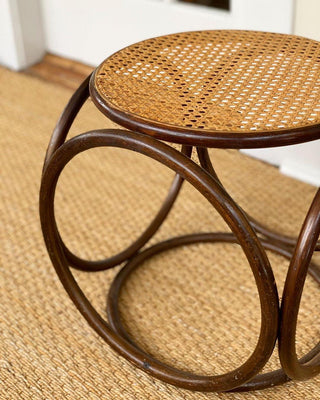 Thonet-Style Cane Plant Stand or Garden Stool