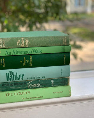 Vintage Green Book Set (Set of 6)