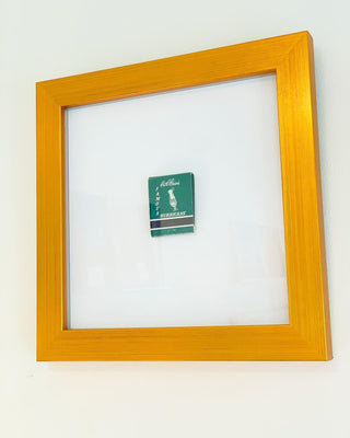 Pat O'Briens Custom-Framed Back of Closed Matchbook, Hurricane Drink ~ New Orleans, Louisiana (1960)