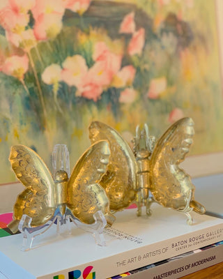 Trio of Brass Butterfly Trinket Dishes