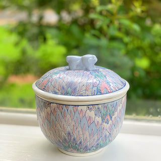 Pastel Foo Dog Finial Jar