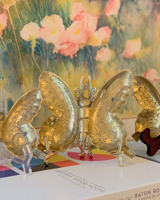 Trio of Brass Butterfly Trinket Dishes