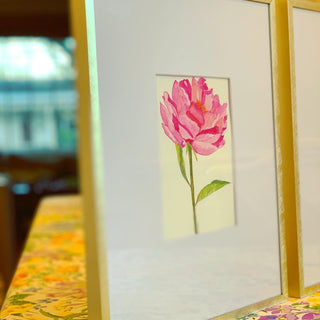 Trio of Pink Peony Watercolors by Catherine White
