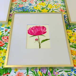 Trio of Pink Peony Watercolors by Catherine White