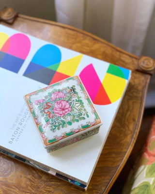 Rose Canton Square Trinket Box
